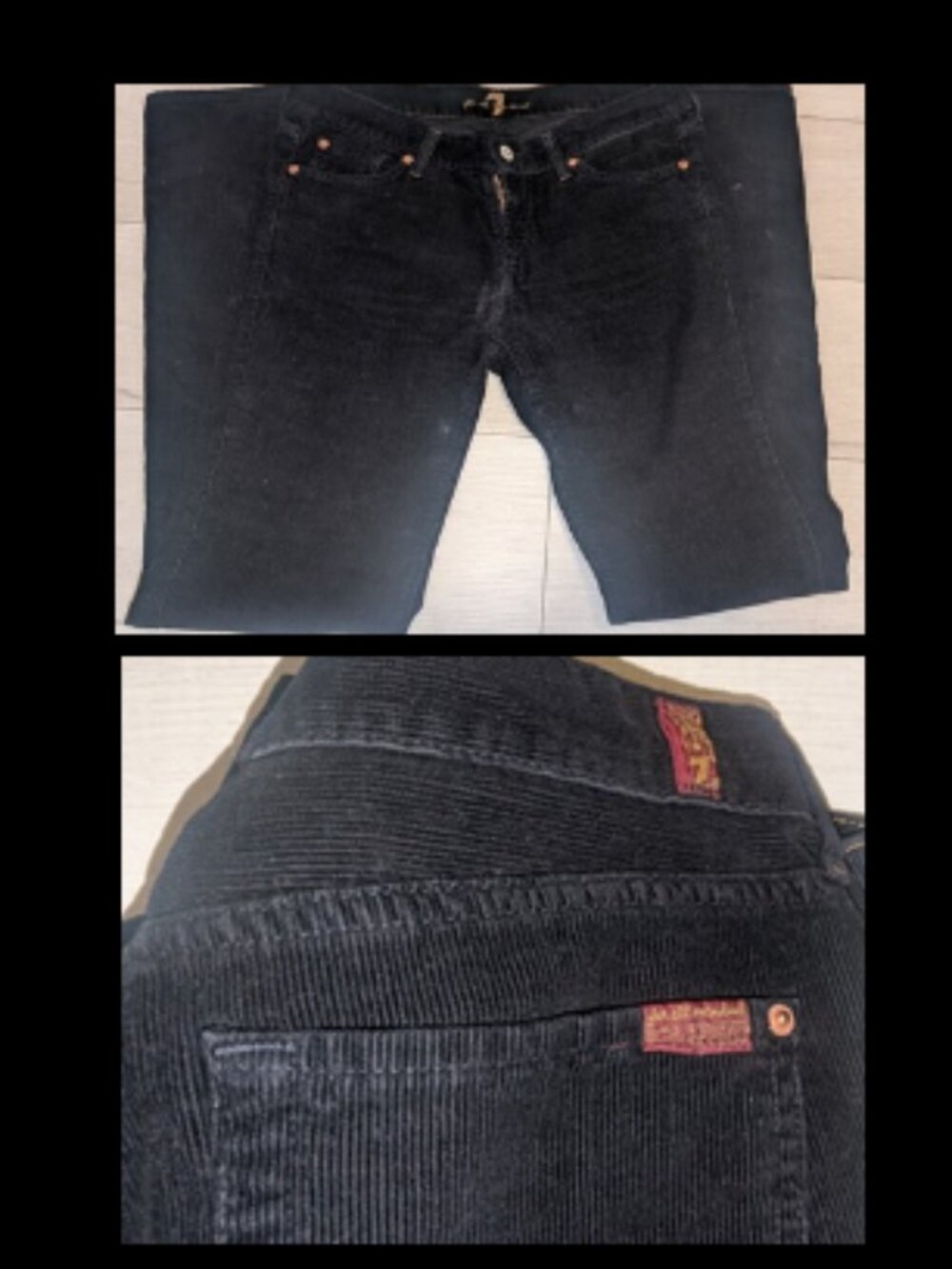 7 For All Mankind Corduroy Low Rise Skinny Pants Womens Size 30